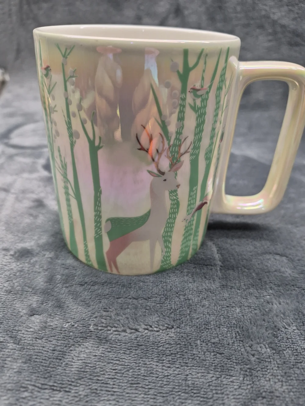 Starbucks Holiday 2020 Deer Forest Iridescent Ceramic Coffee Mug Cup 14oz